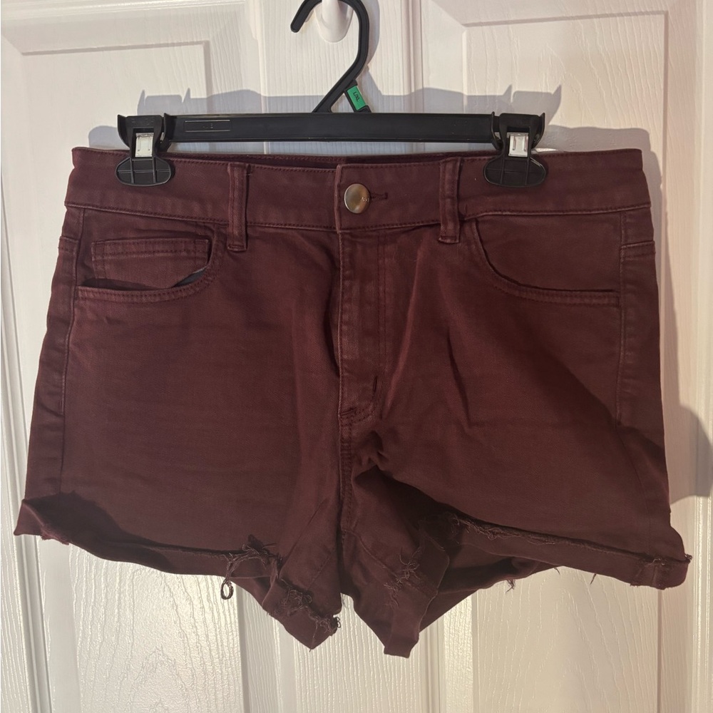 American Eagle Outfitters Burgundy Jean Shorts